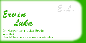 ervin luka business card